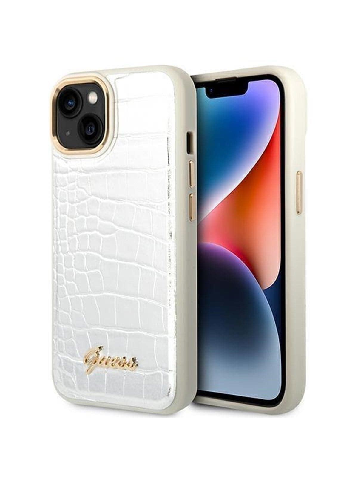 GUESS GUHCP14MHGCRHS iPhone 14 Plus 6.7 "silver / silver hardcase Croco Collection