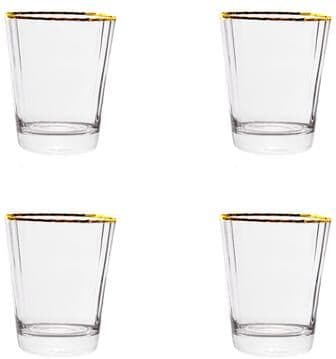 10 Strawberry Street Grace Gold Rim Glassware, Set of 4