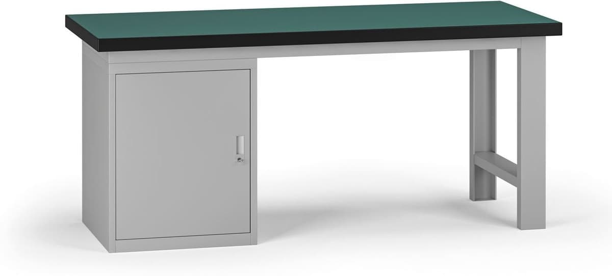 B2B Partner Stół warsztatowy G8, 1800 x 750 x 800 mm, 1x szafka, szary
