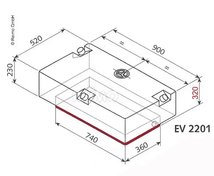 Universal Vanntank 124 L Ev2201 900 Mm Lang