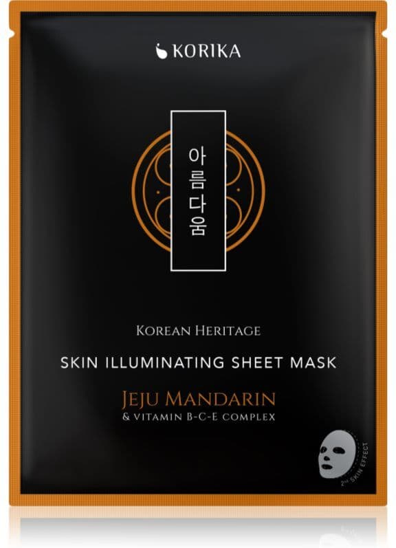 KORIKA Korean Heritage Jeju Mandarin & Vitamin B-C-E Complex Skin Illuminating Sheet Mask λαμπρυντική υφασμάτινη μάσκα λάμψης 25 γρ