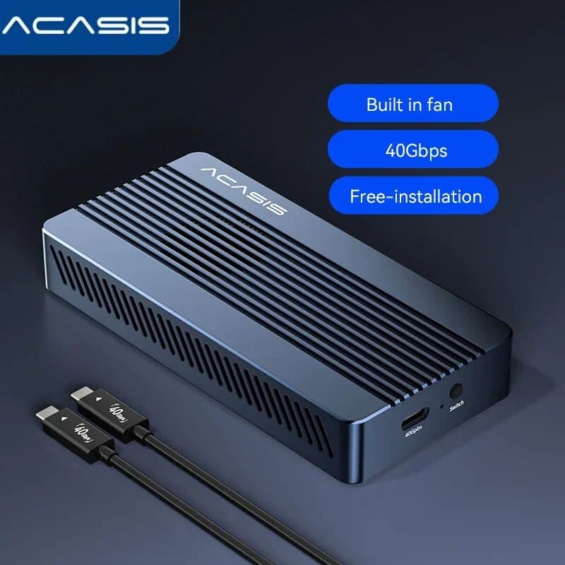 Acasis 40Gbps USB4 SSD Enclosure With Cooling Fan For M.2 NVMe Compatible With Thunderbolt4 & MacBook Pro/Mac Mini And Lactop