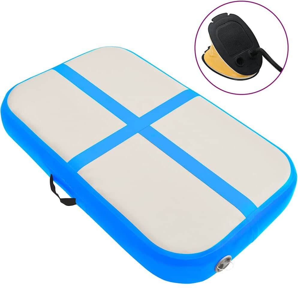 vidaXL Tapis gonflable de gymnastique avec pompe 60x100x20 cm PVC Bleu