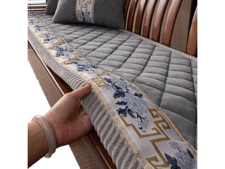 KRXSOBNV Das Sofa, Vintage-Sofabezüge for 2-3 Kissen, for Bänke, Haustier-Fußmatten, Auto(Gray B,70cmx150cm)