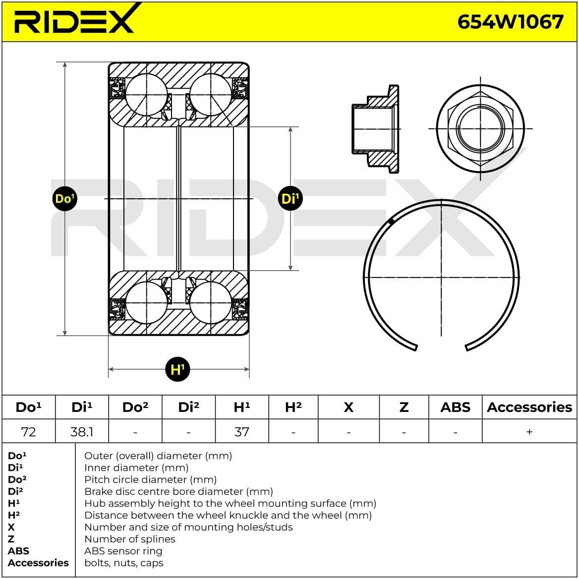 RIDEX 654W1067 Wheel bearing kit