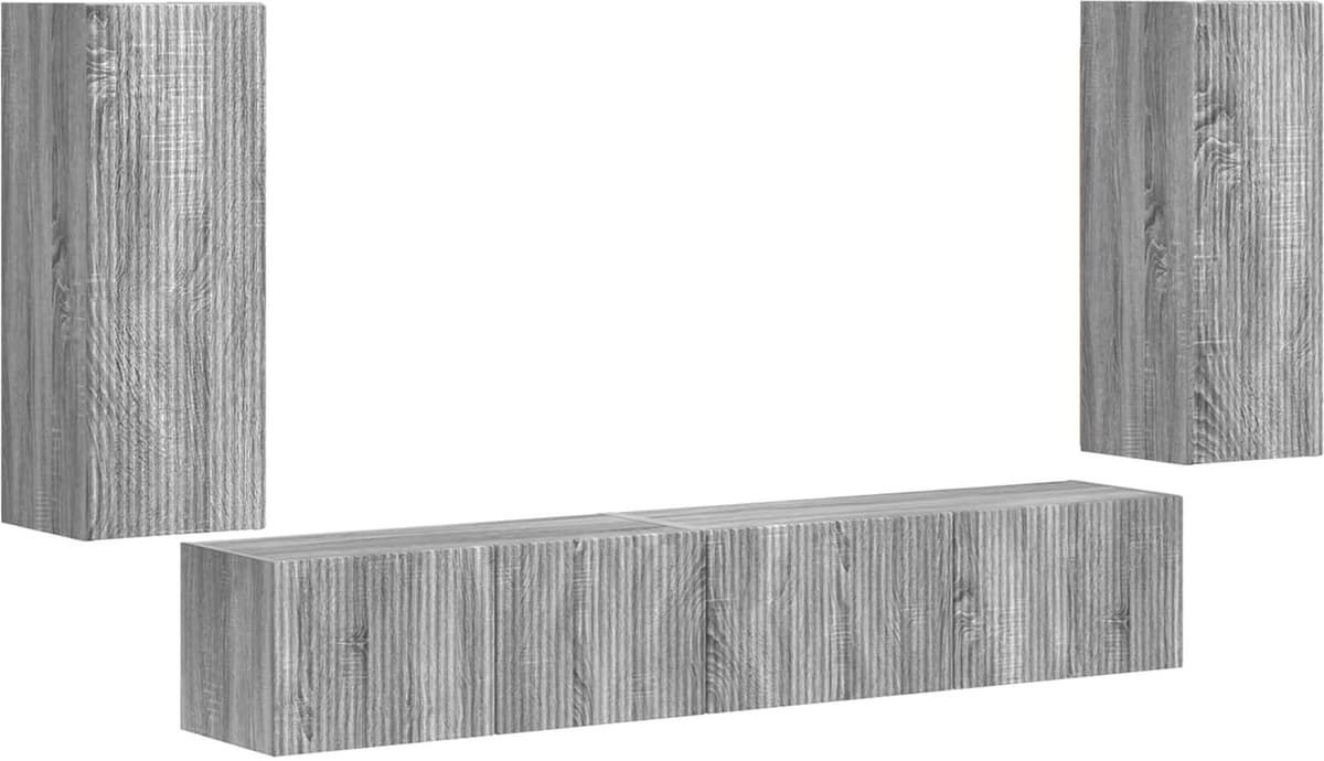 vidaXL Ensemble meuble TV 4 pc Gris Sonoma Bois d'ingénierie