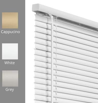 "Chicology Light Filtering Cordless Vinyl Mini Window Blinds - 1"" Slats - White 36 - 84"" Height Sizes"