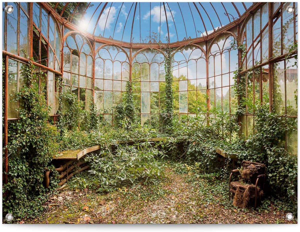 Reinders! Poster REINDERS "Gartenpavillon", grün (farbe bild(er): grün), B:80cm H:60cm T:0,1cm, Leinwand, Bilder, Poster farbe bild(er): grün B/H/T: 80cm x 60cm x 0,1cm