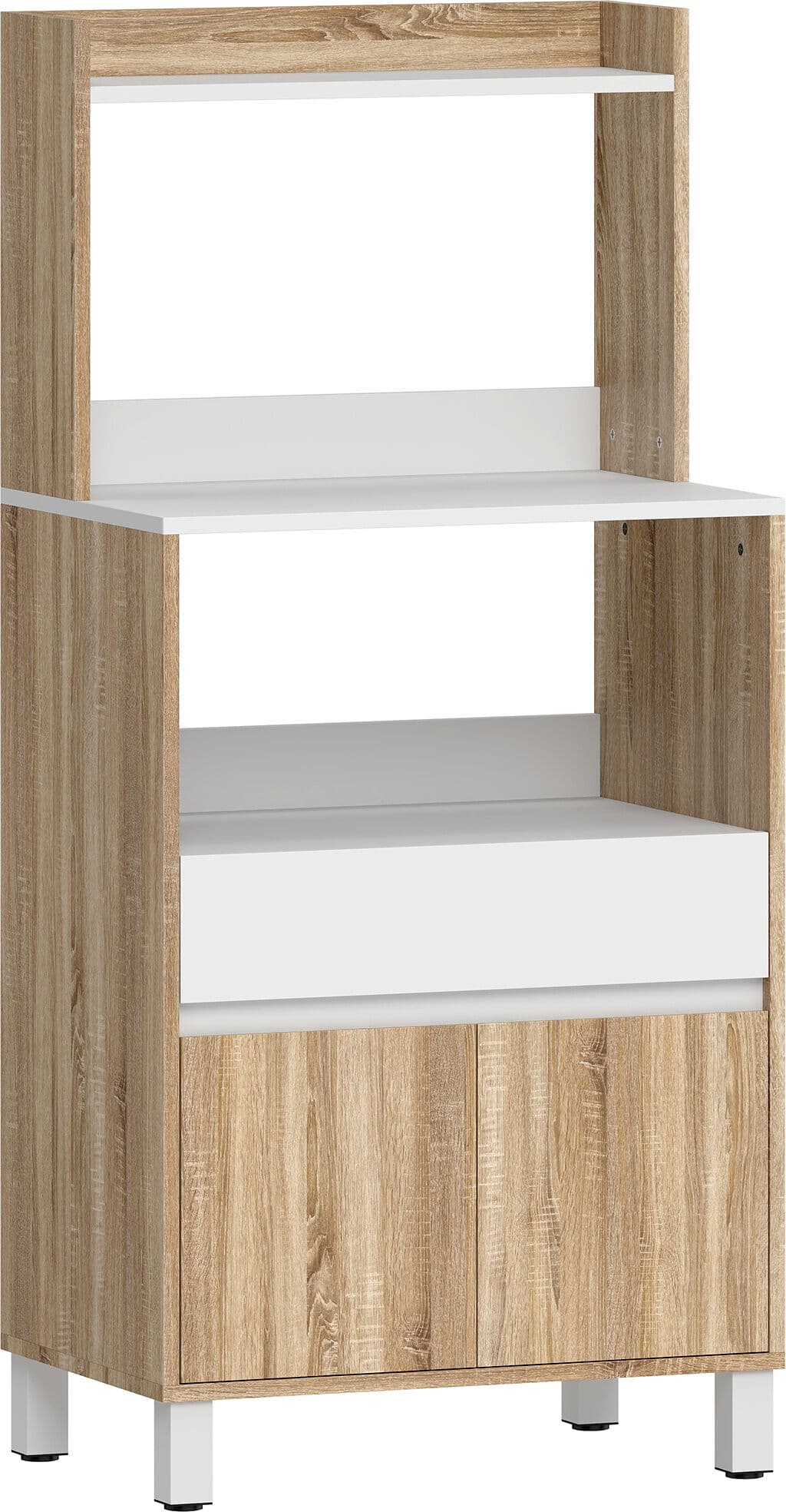 Homcom Mobile per Microonde da Cucina con Cassetto, 2 Ante a Chiusura Ammortizzata, Rovere   Aosom Italy