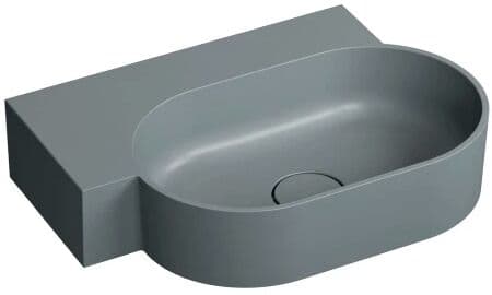 Omnires Ovo M+ umywalka nablatowa/wisząca lewa 55x38 cm ash grey mat OVO555UWLAG **ZAPYTAJ O RABAT!**