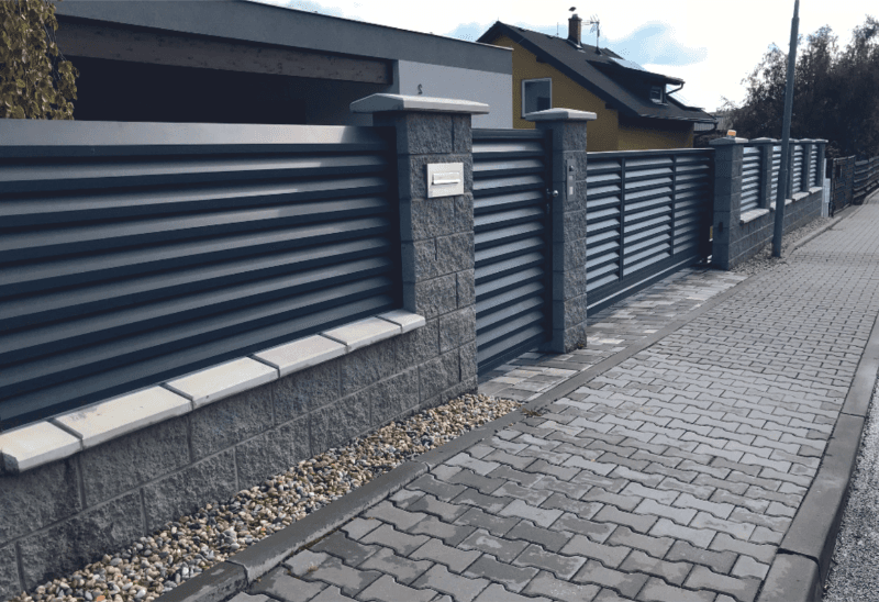 B2B Partner Plotový panel s lamelami Z, 1493 x 2000 mm, antracit