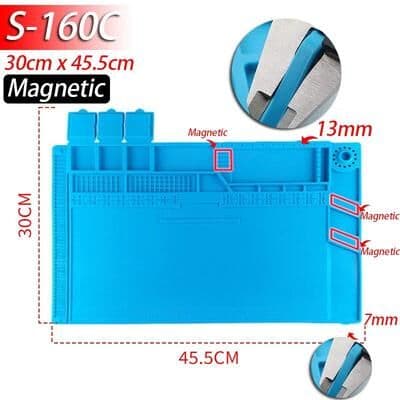 Inspire Select Heat Resistant Silicone Soldering Mat 932F Anti Static Magnetic Workbench Mat For Phone, Laptop & Watch Repair s160c