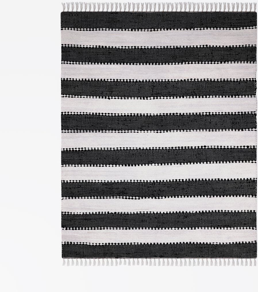 17 Stories Chindi Renova, recycled materials Rug Black Rectangular 160 x 230cm
