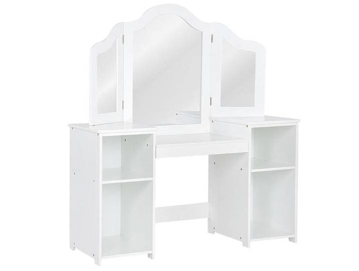 Miroir triptyque coiffeuse enfant blanche table maquillage bureau rangements dès 3 ans