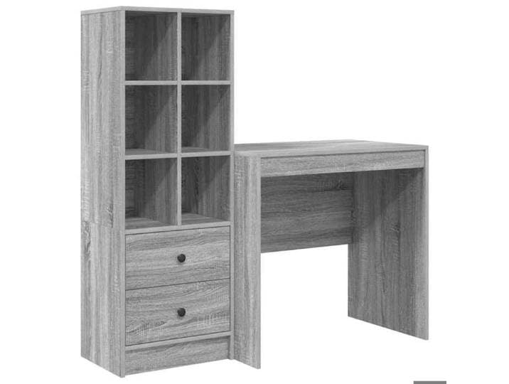 YUN@Meuble de Bureau - MODERNE - Table de bureau - avec rangement - Gris Sonoma Bois d'ingénierie @7528@