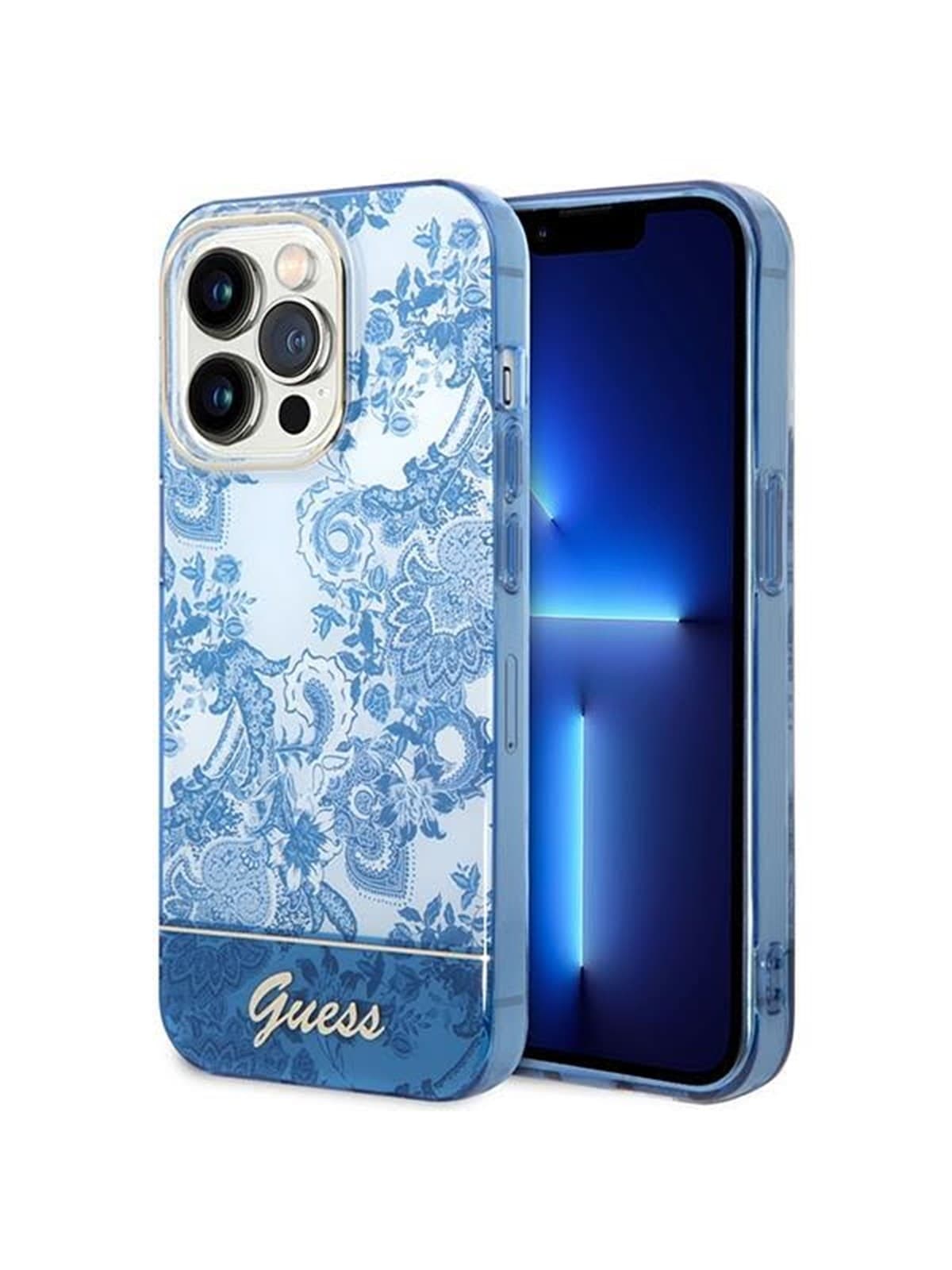 GUESS GUHCP14XHGPLHB iPhone 14 Pro Max 6.7" blue/blue hardcase Porcelain Collection