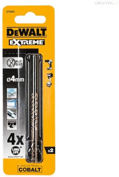DEWALT Fémfúrószár, HSS-E, 4mm, ipari kobalt, 2db