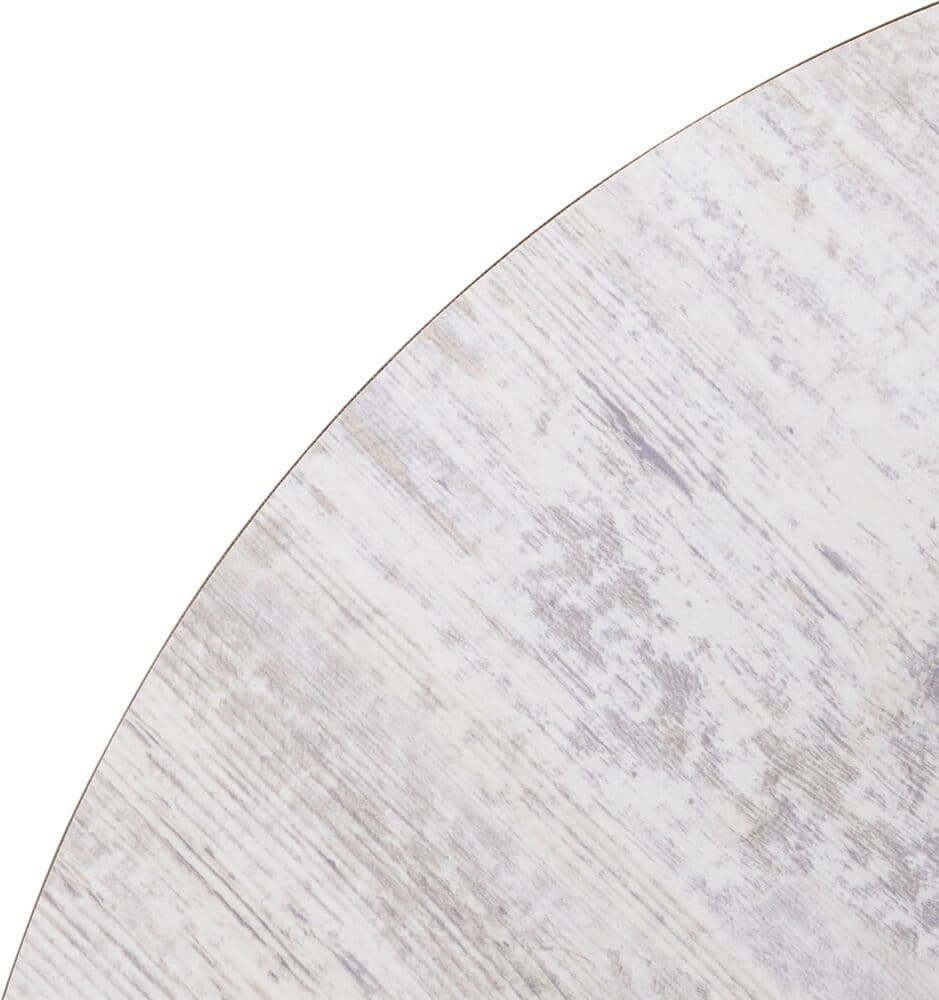 Defora Home Mesa hosteleria redonda 70cm pie blanco, sobre HPL rústico