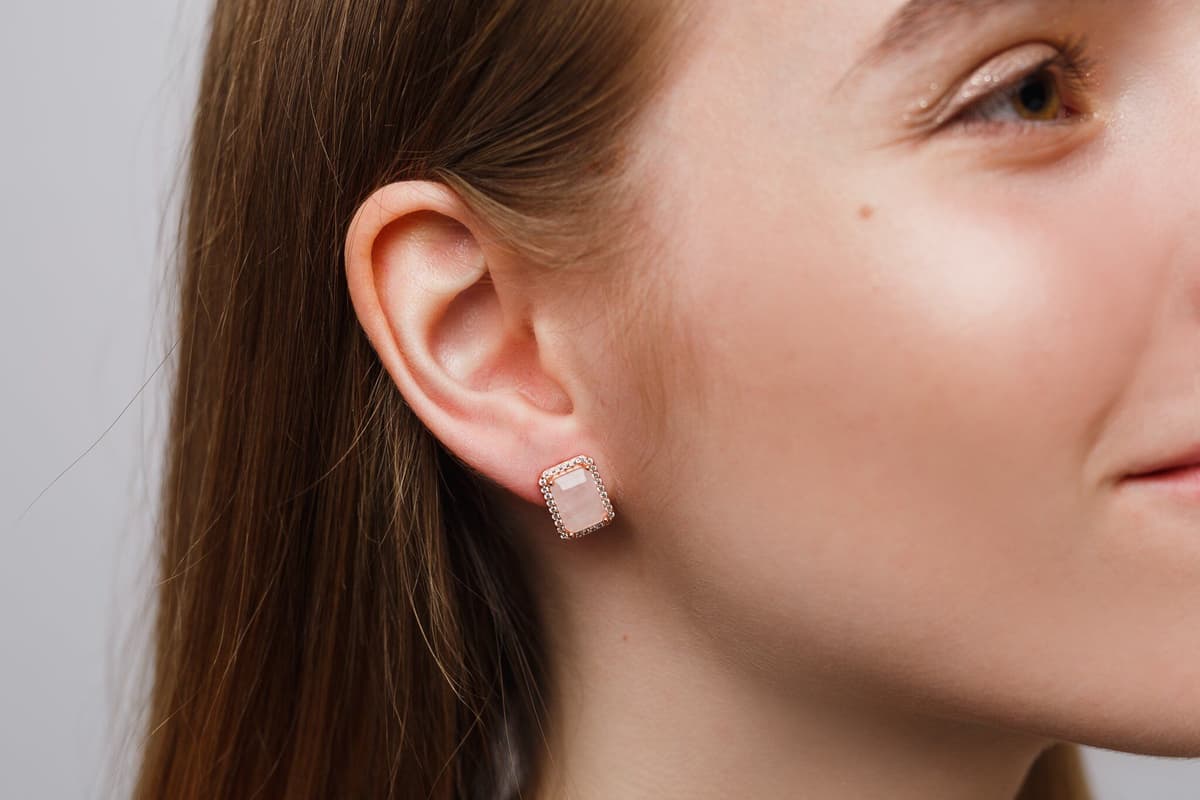 NEORE Celia Rose Quartz Earrings