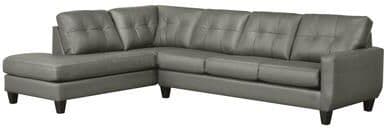 Gibson Top-Grain Leather Tufted Sectional Sofa
