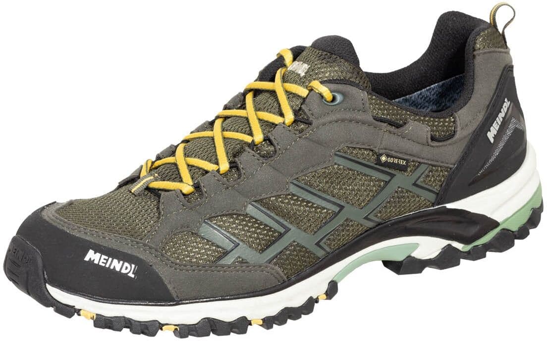 Wanderschuh MEINDL "Meindl Caribe GORE-TEX", Herren, Gr. 47, Normalschaft, grün, Veloursleder, Schuhe Wanderschuh, GORE-TEX – Winddicht, wasserdicht und atmungsaktiv grün 47, Normalschaft