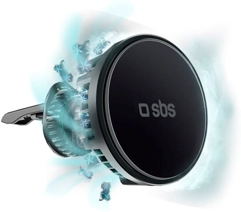 SBS FrozenCharge Magnetisk Magnetisk Mobilholder for Ventilasjon med Trådløs Lading 15W - Svart