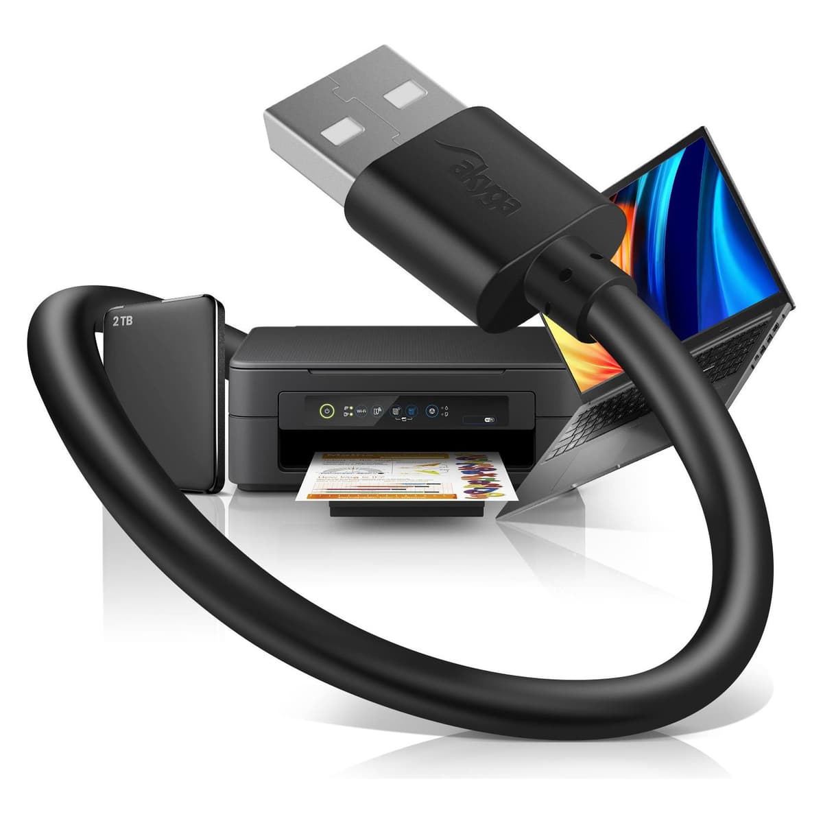 Akyga Kabel USB AK-USB-11 USB A (m) / USB A (m) ver. 2.0 1.8m (1.80 m, USB 2.0) (AK-USB-11)
