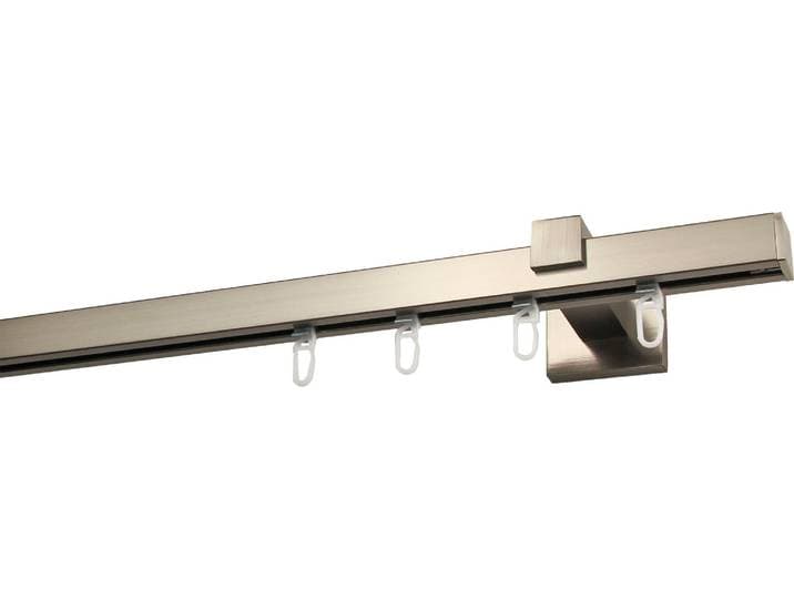 Gardinenstange GARESA Nora , silber (edelstahlfarben), L:570cm Ø:20mm, Aluminium, Gardinenstangen, Gardinenstange, Vorhanggarnitur, einfache Montage an die Wand, verlängerbar, Kappe