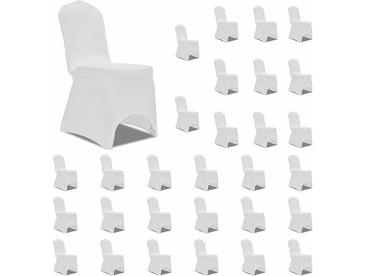 vidaXL - Stoelhoezen - stretch - 30 - st - wit