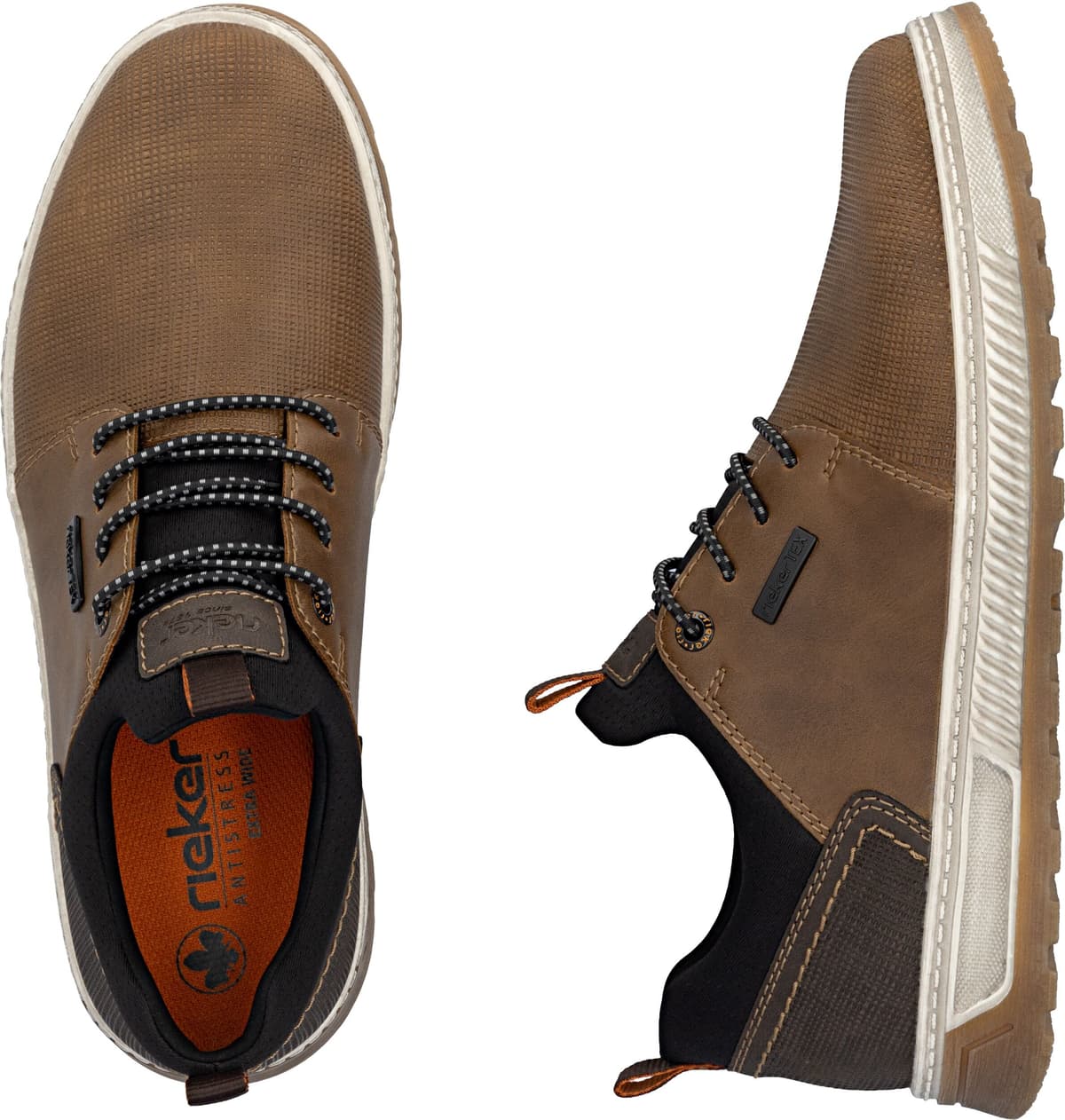 Slip-On Sneaker RIEKER, Herren, Gr. 42, braun, Lederimitat, Schuhe Slip-On Sneaker, Freizeitschuh, Halbschuh, Slipper mit TEX-Membrane