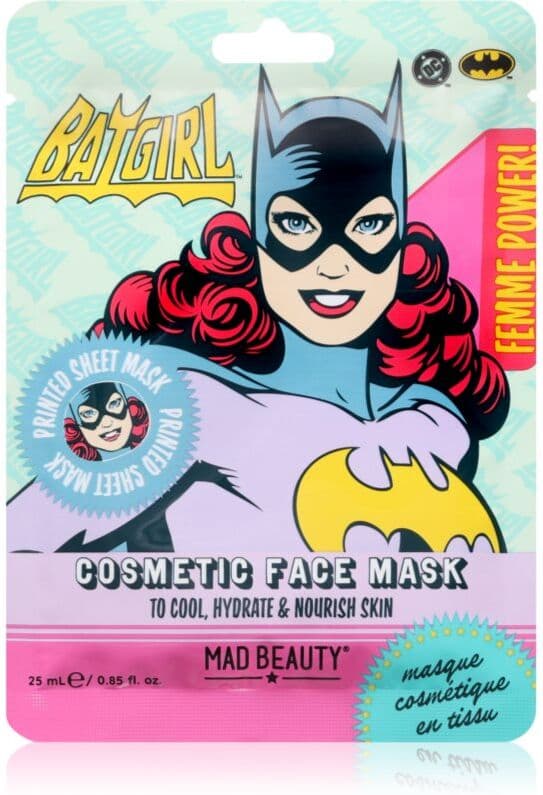 Mad Beauty DC Femme Power Batgirl υφασμάτινη μάσκα ενυδάτωσης 25 ml