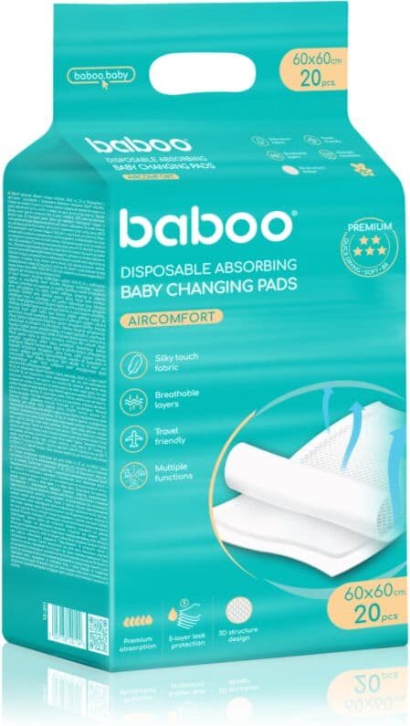 Baboo AirComfort Disposable Absorbing Changing Pads σελτεδάκια μιας χρήσης 60x60 cm 20 τμχ