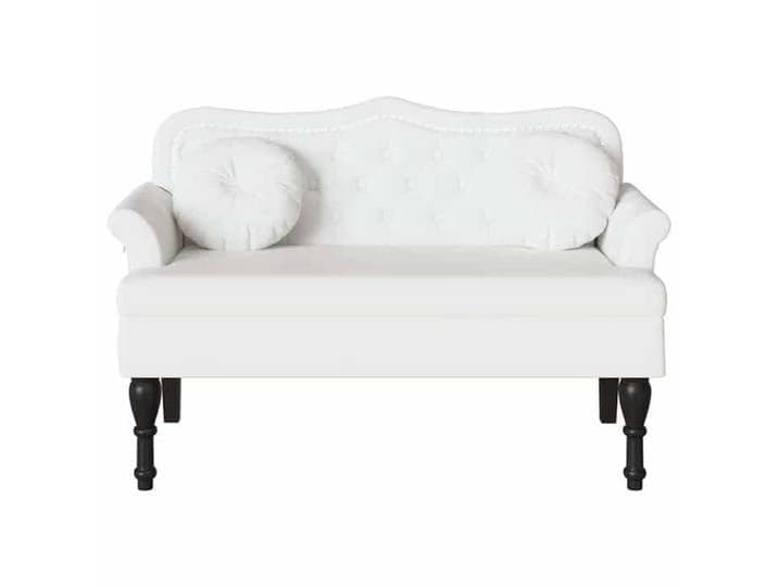 BANC couloir Blanc - LEMON® Banc ChesterfielD - blanc - 120 5x65x75cm Simili cuir 808 - Soldes