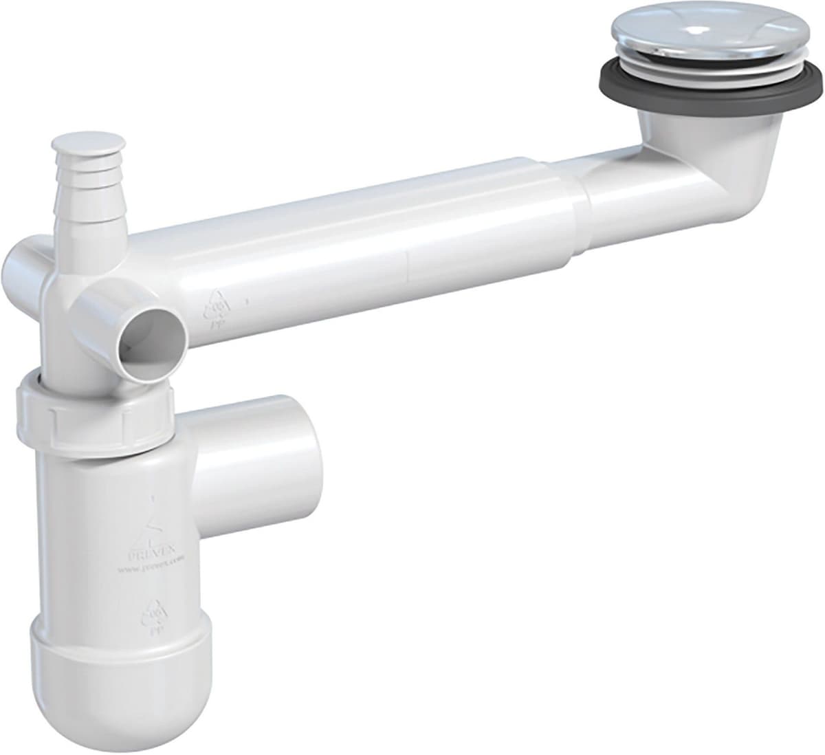 Tecnomat SIFONE SALVASPAZIO PER LAVABO DOLOMITE CON PILETTA CLICK CLACK E ADATTATORE PER LAVABI