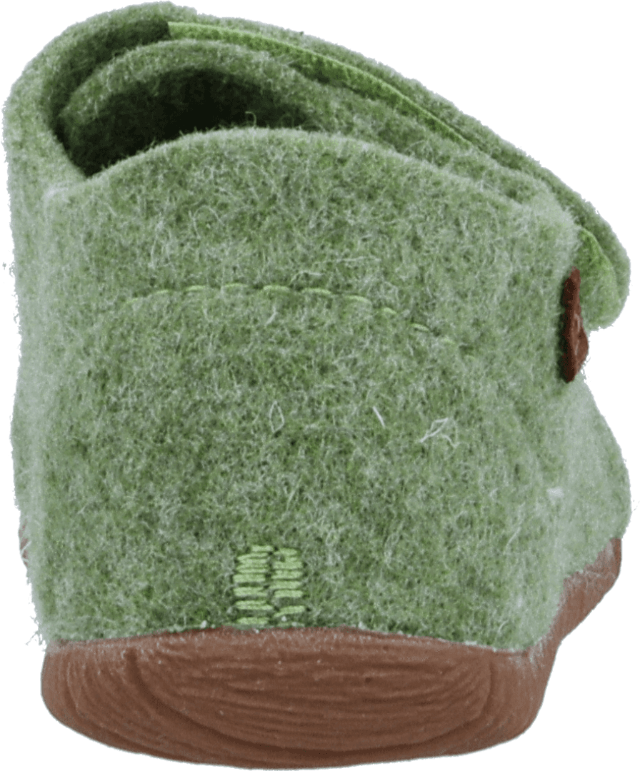 Hausschuh RICHTER "Filzi (Felt)", Mädchen, Gr. 25, grün, Filz, Schuhe Hausschuh, Klettschuh mit Logo-Aufnäher, Grössenschablone zum Download grün 25