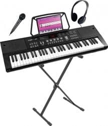Junior Keyboard Sæt, Pakketilbud med 61 Tangenter, Hovedtelefon, Mikrofon, Stati
