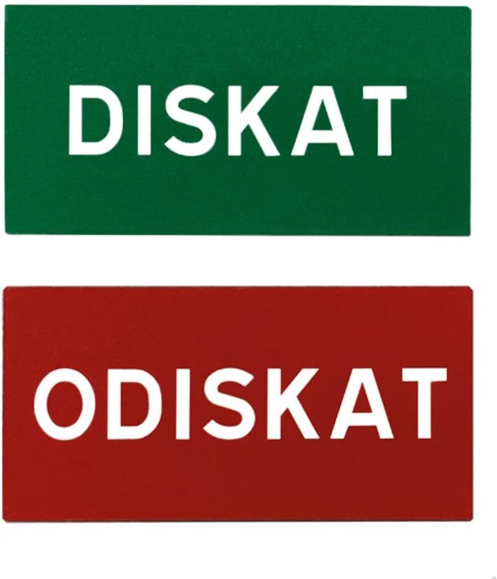 NO BRAND Magnetskylt Diskat/Odiskat 10x5cm