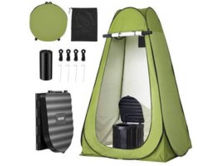VEVOR Draagbaar Campingtoilet, Draagvermogen 150 kg, Opvouwbaar Mobiel Toilet, Reistoilet met Draagtas, Vuilniszakken & Opvouwbare Privacytent, Geschikt voor Camperreizen, Kamperen en Wandelen