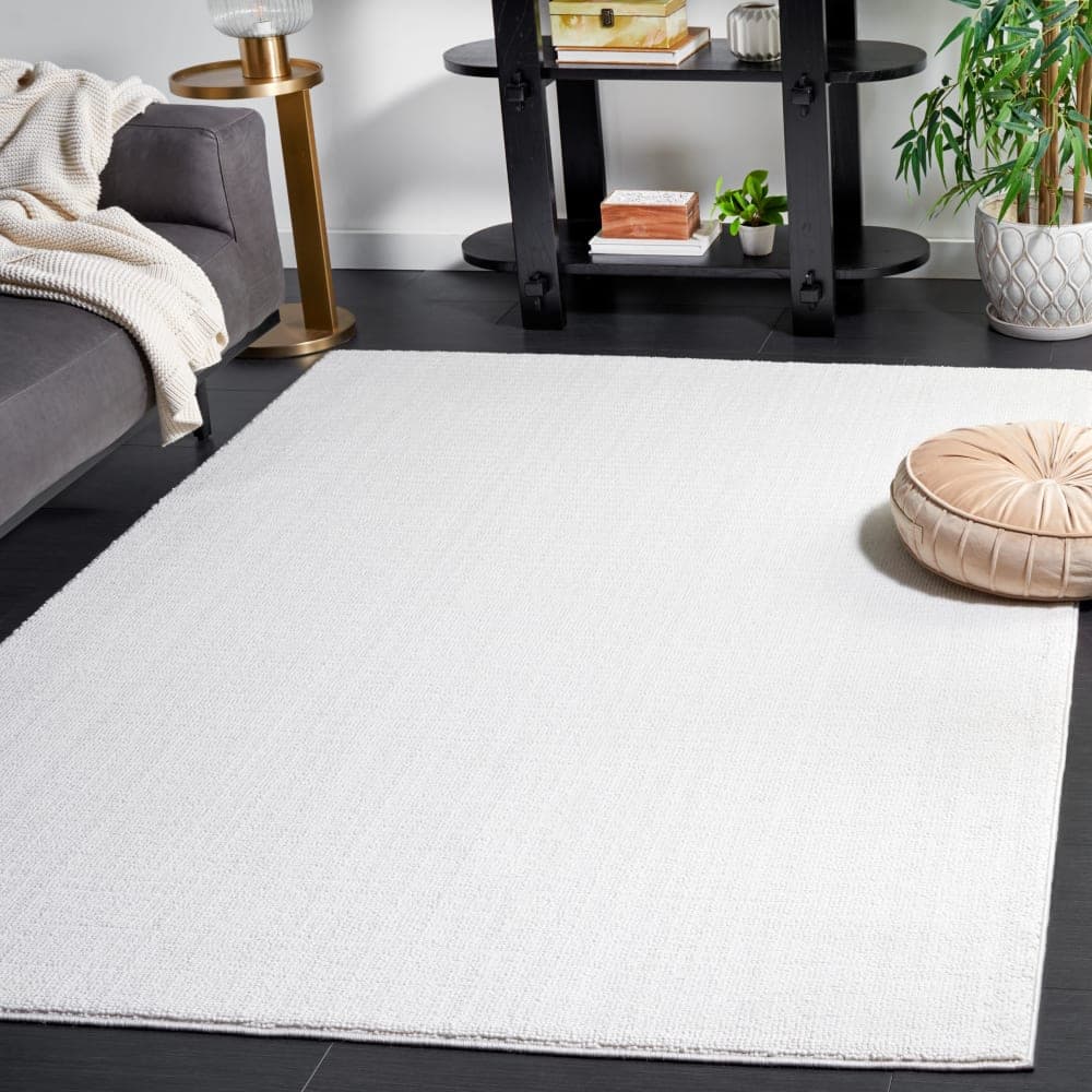 Safavieh Alfombra sólido y tonal de poliéster blanco, 235 x 305 cm