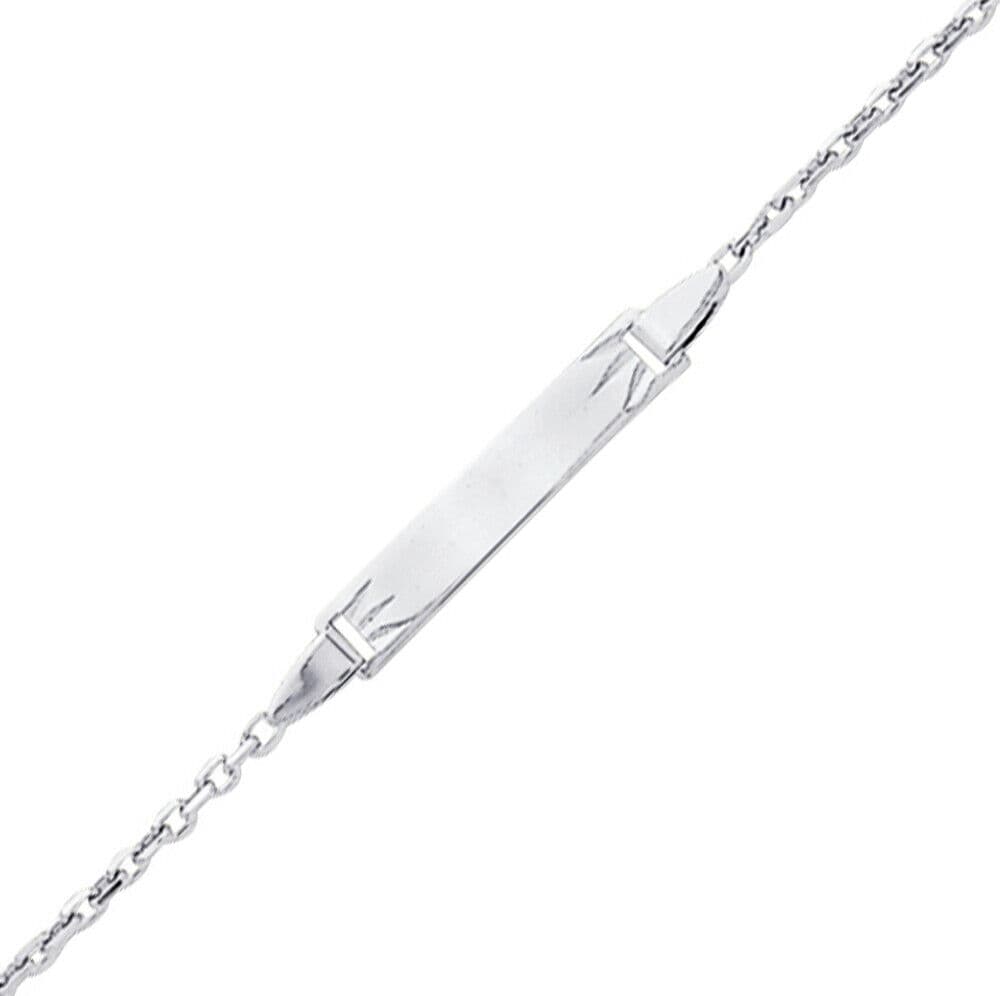 Mon Premier Bijou Gourmette bébé ciselée - Or blanc 18ct