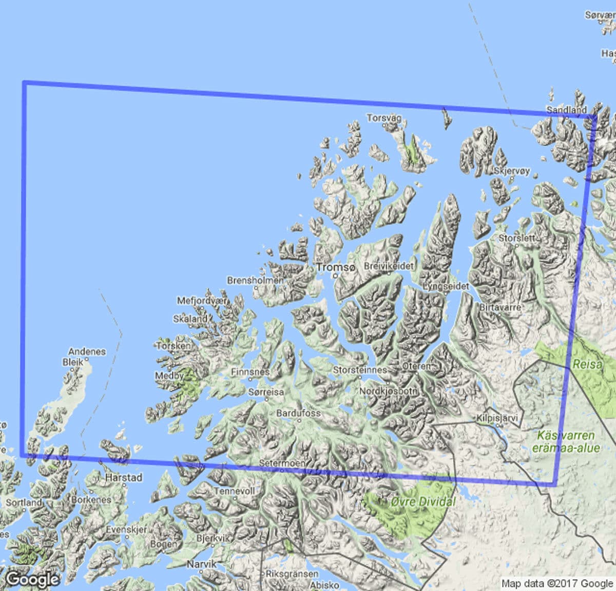 Nordic Maps Tromsø 1:250 000 Opplevelsesguide