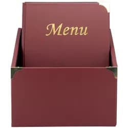 Securit® Box mit 10 Speisekartenhüllen A4 "Basic" - Bordeaux - 4 Ansichten