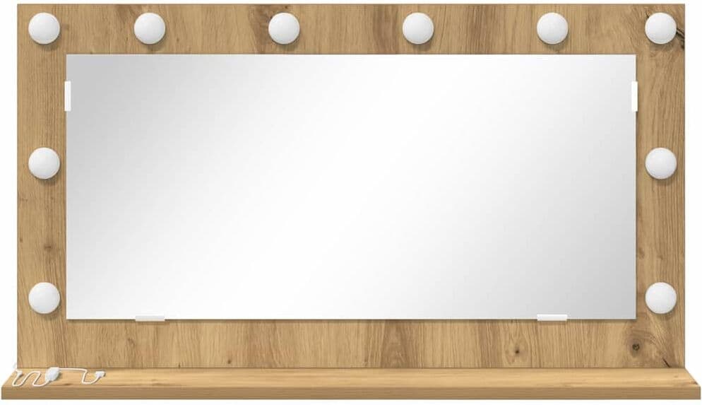 vidaXL Miroir de vanité Chêne artisanal 80 x 45 x 18 cm Rectangulaire