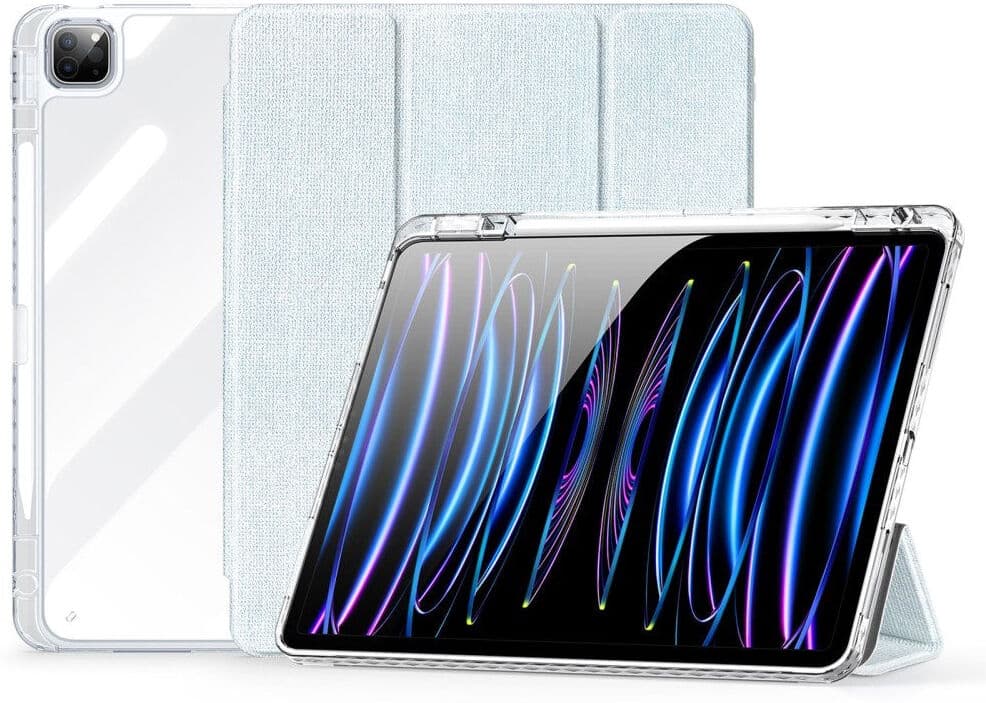 iPad Pro 13" (2025 / 2024) Tri-Fold Cover - DUX DUCIS Unid Series - Gennemsigtig / Lyseblå
