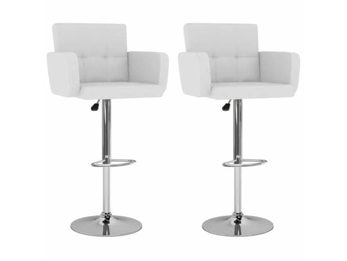 Kaorsrow Barhocker 2er Set Höhenverstellbar mit Lehne Weiß Stahl Ergonomische Drehhocker mit Fußablage und gepolstertem Sitzbezug für Kücheninsel, Esszimmer oder Frühstücksbar.