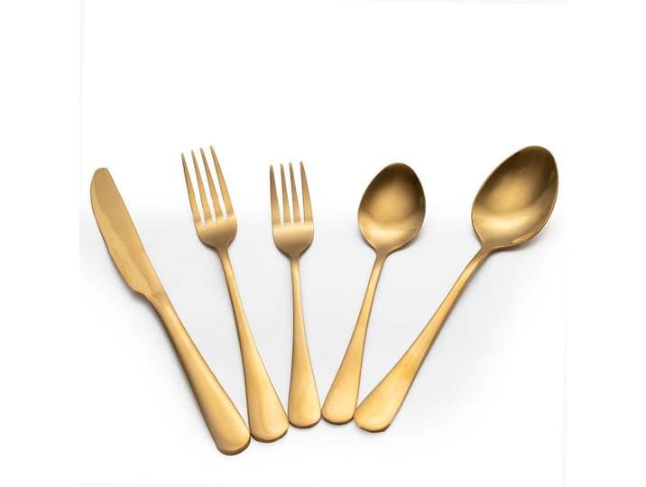 Intirilife Essbesteck 20-teiliges Set aus Edelstahl, Goldfarben, Metall, lebensmittelecht, Besteck, Besteck-Sets