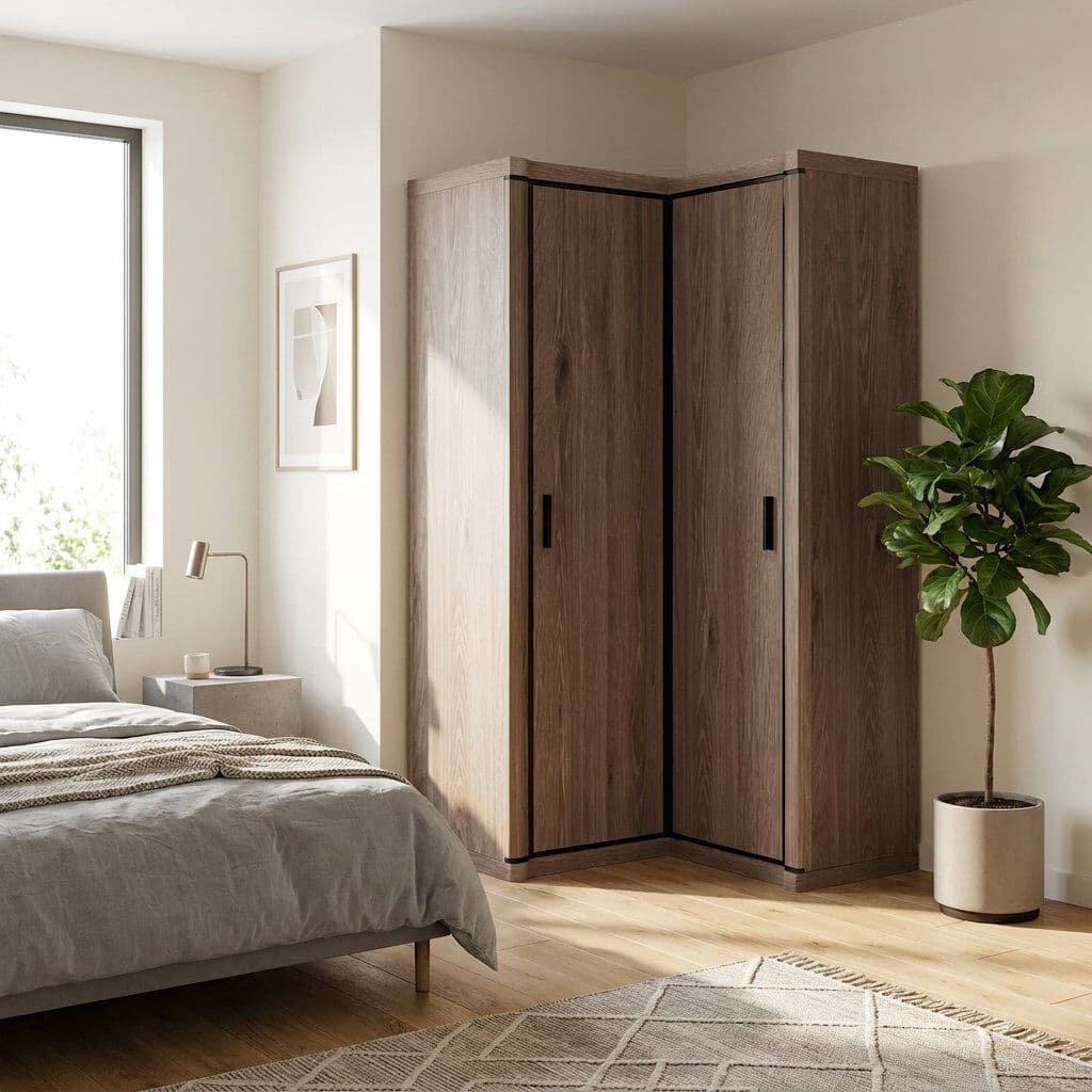 17 Stories Temma 2 Door Laminate Wardrobe Truffle Oak 192cm H X 100cm W X 114cm D