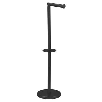 WellHome - Toilettenpapierhalter aus Edelstahl Ø15x60 cm in Matt-Schwarz