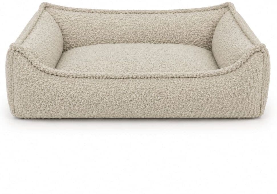 Purre Panier chien mémoire de forme 115x85 cm tissu bouclé écru Beige 115x35x85cm