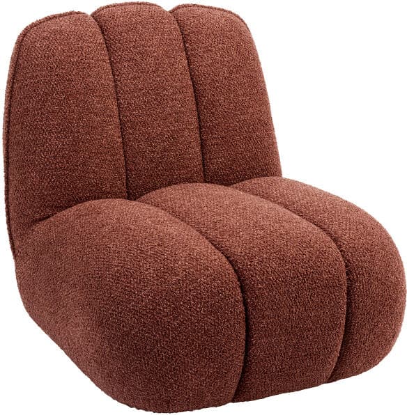 Madam Stoltz Fåtölj Boucle Rosa